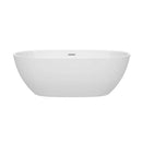 Wyndham Collection Juno 67 inch Freestanding Bathtub in White with Polished Chrome Drain and Overflow Trim 4