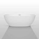 Wyndham Collection Juno 67 inch Freestanding Bathtub in White with Polished Chrome Drain and Overflow Trim 3
