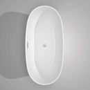 Wyndham Collection Juno 67 inch Freestanding Bathtub in White with Polished Chrome Drain and Overflow Trim and Floor Mounted Faucet 7