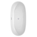 Wyndham Collection Juno 71 inch Freestanding Bathtub in White with Polished Chrome Drain and Overflow Trim 8