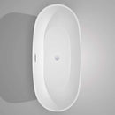 Wyndham Collection Juno 71 inch Freestanding Bathtub in White with Polished Chrome Drain and Overflow Trim 7