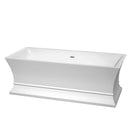 Wyndham Collection Jamie 67 inch Soaking Bathtub in White with Polished Chrome Trim