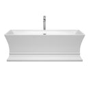 Wyndham Collection Jamie 67 inch Soaking Bathtub in White with Polished Chrome Trim, and Polished Chrome Floor Mounted Faucet 2