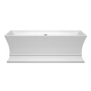 Wyndham Collection Jamie 67 inch Soaking Bathtub in White with Brushed Nickel Trim 2