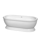 Wyndham Collection Mary 68 inch Soaking Bathtub in White with Polished Chrome Trim