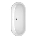 Wyndham Collection Mary 68 inch Soaking Bathtub in White with Polished Chrome Trim, and Polished Chrome Floor Mounted Faucet 4