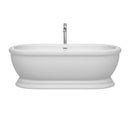 Wyndham Collection Mary 68 inch Soaking Bathtub in White with Polished Chrome Trim, and Polished Chrome Floor Mounted Faucet 2