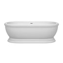 Wyndham Collection Mary 68 inch Soaking Bathtub in White with Brushed Nickel Trim 2