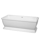 Wyndham Collection Candace 68 inch Soaking Bathtub in White with Polished Chrome Trim