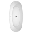 Wyndham Collection Kara 71 inch Soaking Bathtub in White with Polished Chrome Trim, and Polished Chrome Floor Mounted Faucet 4