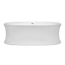 Wyndham Collection Kara 71 inch Soaking Bathtub in White with Brushed Nickel Trim 2