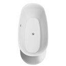 Wyndham Collection Kara 71 inch Soaking Bathtub in White with Brushed Nickel Trim 3