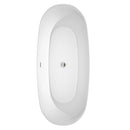 Wyndham Collection Kara 71 inch Soaking Bathtub in White with Brushed Nickel Trim 4