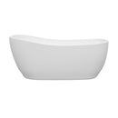 Wyndham Collection Margaret 66 inch Soaking Bathtub in White with Brushed Nickel Trim 2
