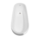 Wyndham Collection Margaret 66 inch Soaking Bathtub in White with Brushed Nickel Trim 3