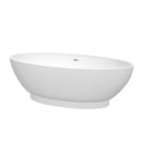 Wyndham Collection Helen 70 inch Soaking Bathtub in White with Polished Chrome Trim