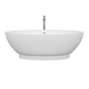 Wyndham Collection Helen 70 inch Soaking Bathtub in White with Polished Chrome Trim, and Polished Chrome Floor Mounted Faucet 2