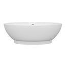 Wyndham Collection Helen 70 inch Soaking Bathtub in White with Brushed Nickel Trim 2