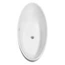 Wyndham Collection Helen 70 inch Soaking Bathtub in White with Brushed Nickel Trim 3