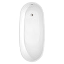 Wyndham Collection Florence 68 inch Soaking Bathtub in White with Brushed Nickel Trim, and Brushed Nickel Floor Mounted Faucet 4