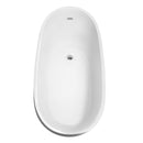 Wyndham Collection Kari 67 inch Soaking Bathtub in White with Polished Chrome Trim, and Polished Chrome Floor Mounted Faucet 3