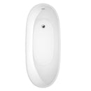 Wyndham Collection Kari 67 inch Soaking Bathtub in White with Polished Chrome Trim, and Polished Chrome Floor Mounted Faucet 4