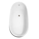 Wyndham Collection Kari 67 inch Soaking Bathtub in White with Brushed Nickel Trim, and Brushed Nickel Floor Mounted Faucet 3