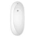 Wyndham Collection Kari 67 inch Soaking Bathtub in White with Brushed Nickel Trim 4