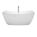 Wyndham Collection Donna 67 inch Soaking Bathtub in White with Polished Chrome Trim, and Polished Chrome Floor Mounted Faucet 2
