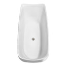 Wyndham Collection Donna 67 inch Soaking Bathtub in White with Brushed Nickel Trim, and Brushed Nickel Floor Mounted Faucet 3