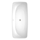 Wyndham Collection Donna 67 inch Soaking Bathtub in White with Brushed Nickel Trim, and Brushed Nickel Floor Mounted Faucet 4