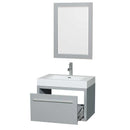 Amare 30" Single Bathroom Vanity in Dove Gray, Acrylic Resin Countertop, Integrated Sink and 24" Mirror 2