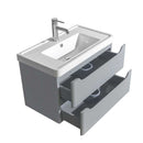 Wyndham Collection Murano 30 inch Single Bathroom Vanity in Gray, Acrylic-Resin Countertop, Integrated Sink, and 24 inch Mirror 4