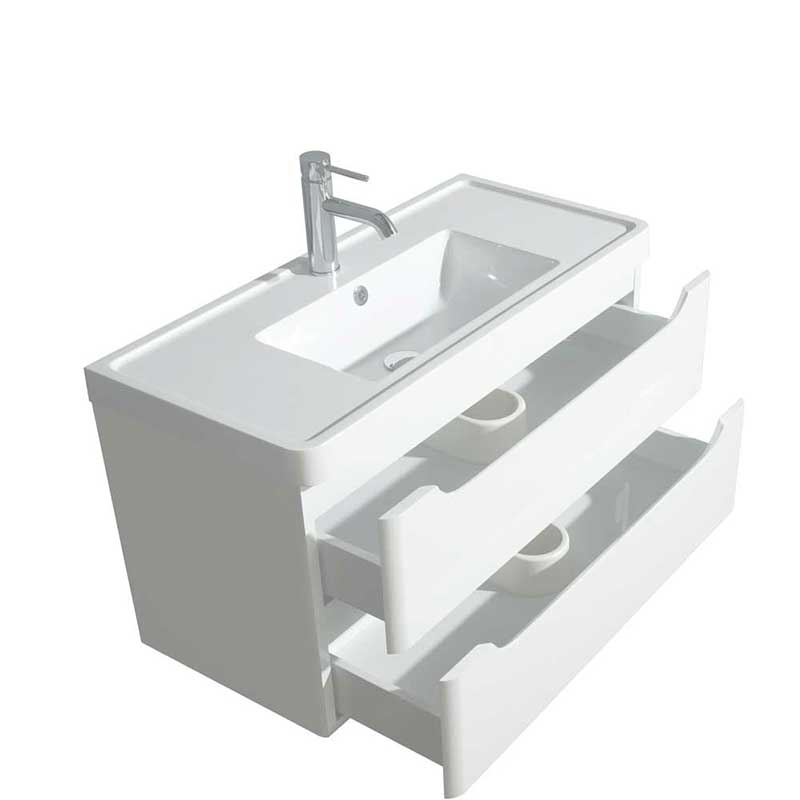 Wyndham Collection Murano 36 inch Single Bathroom Vanity in Glossy White, Acrylic-Resin Countertop, Integrated Sink, and 24 inch Mirror 4