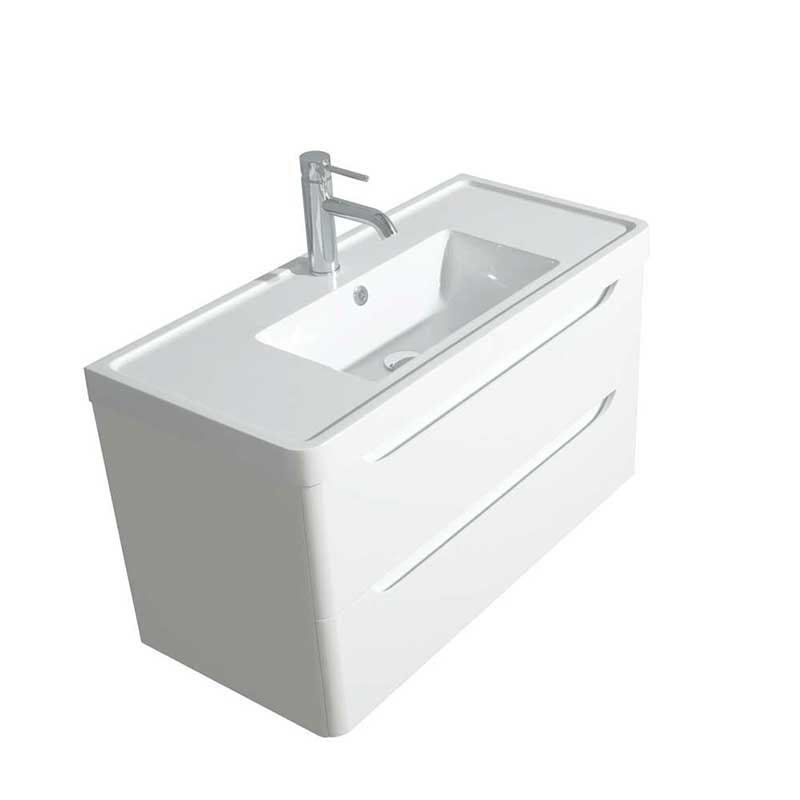 Wyndham Collection Murano 36 inch Single Bathroom Vanity in Glossy White, Acrylic-Resin Countertop, Integrated Sink, and 24 inch Mirror 3