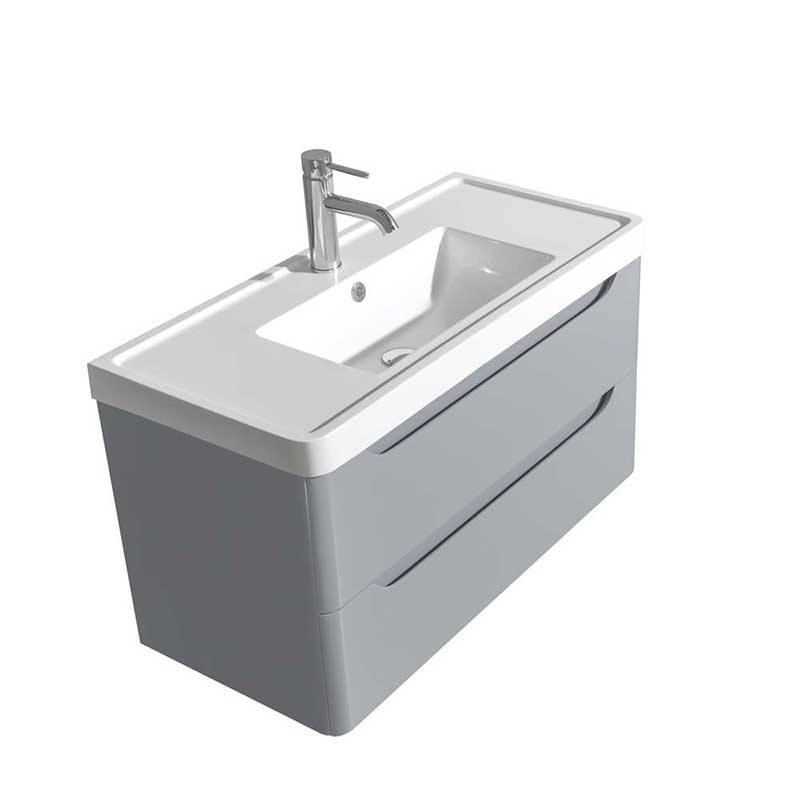 Wyndham Collection Murano 36 inch Single Bathroom Vanity in Gray, Acrylic-Resin Countertop, Integrated Sink, and 24 inch Mirror 3