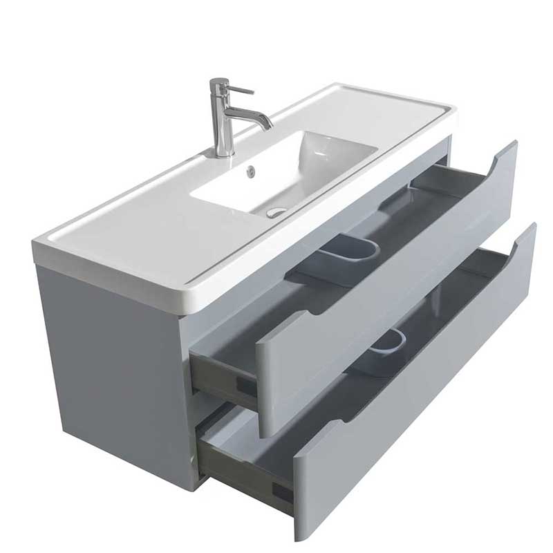Wyndham Collection Murano 48 inch Single Bathroom Vanity in Gray, Acrylic-Resin Countertop, Integrated Sink, and 46 inch Mirror 4