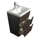 Wyndham Collection Caprice 24 inch Pedestal Bathroom Vanity in Espresso, Acrylic-Resin Countertop, Integrated Sink, and 24 inch Mirror 4