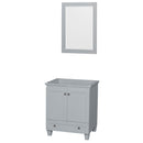 Acclaim 30" Single Bathroom Vanity in Oyster Gray, No Countertop, No Sink and 24" Mirror