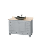 Acclaim 48" Single Bathroom Vanity in Oyster Gray, Ivory Marble Countertop, Altair Black Granite Sink and No Mirror