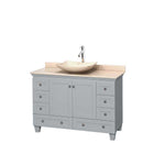 Acclaim 48" Single Bathroom Vanity in Oyster Gray, Ivory Marble Countertop, Arista Ivory Marble Sink and No Mirror
