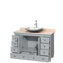Acclaim 48" Single Bathroom Vanity in Oyster Gray, Ivory Marble Countertop, Arista White Carrera Marble Sink and No Mirror 2