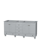 Acclaim 72" Double Bathroom Vanity in Oyster Gray, No Countertop, No Sinks and No Mirrors