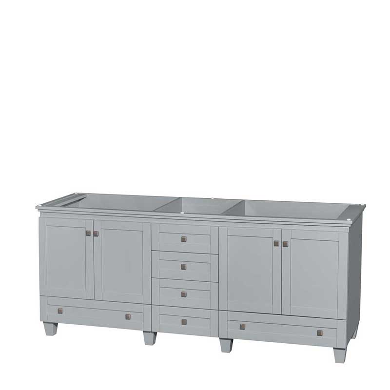 Acclaim 80" Double Bathroom Vanity in Oyster Gray, No Countertop, No Sinks and No Mirrors