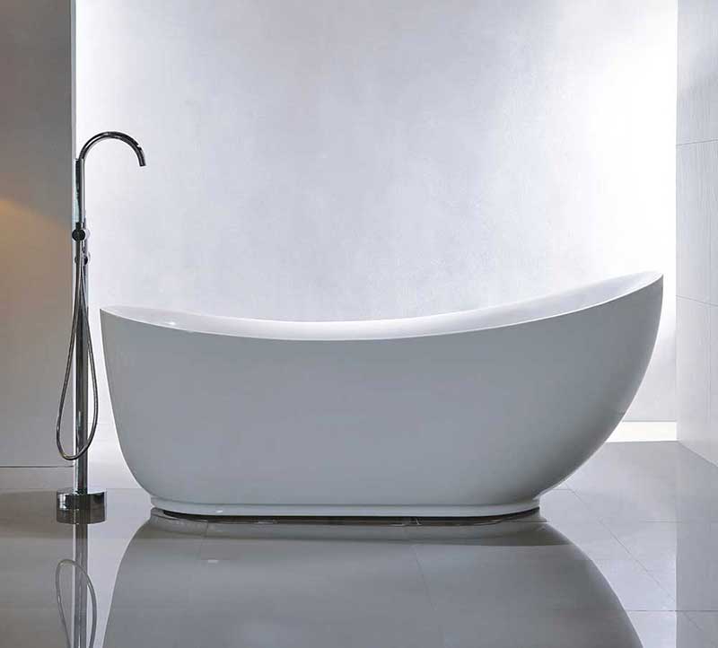 Legion Furniture 71" White Acrylic Tub - No Faucet White 2