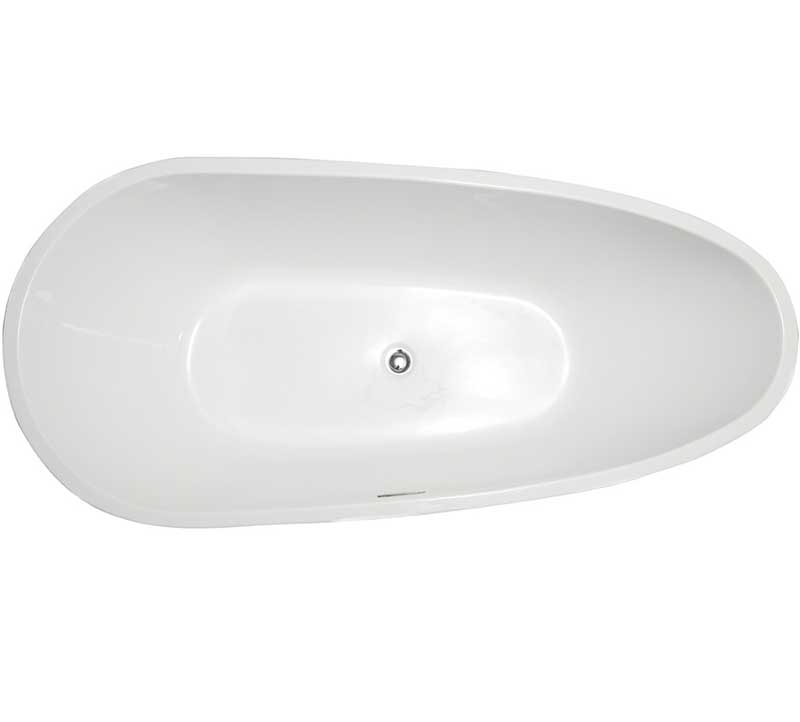 Legion Furniture 68" White Acrylic Tub - No Faucet White 4