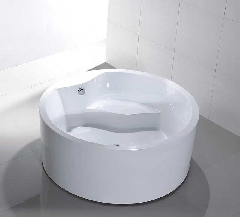 Legion Furniture 59" White Acrylic Tub - No Faucet White 3