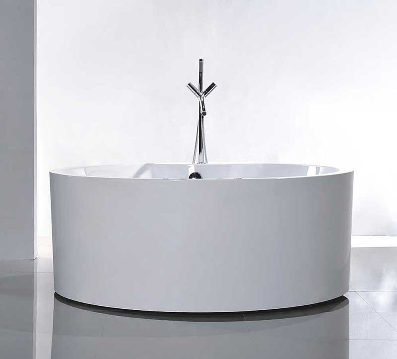 Legion Furniture 59" White Acrylic Tub - No Faucet White 4