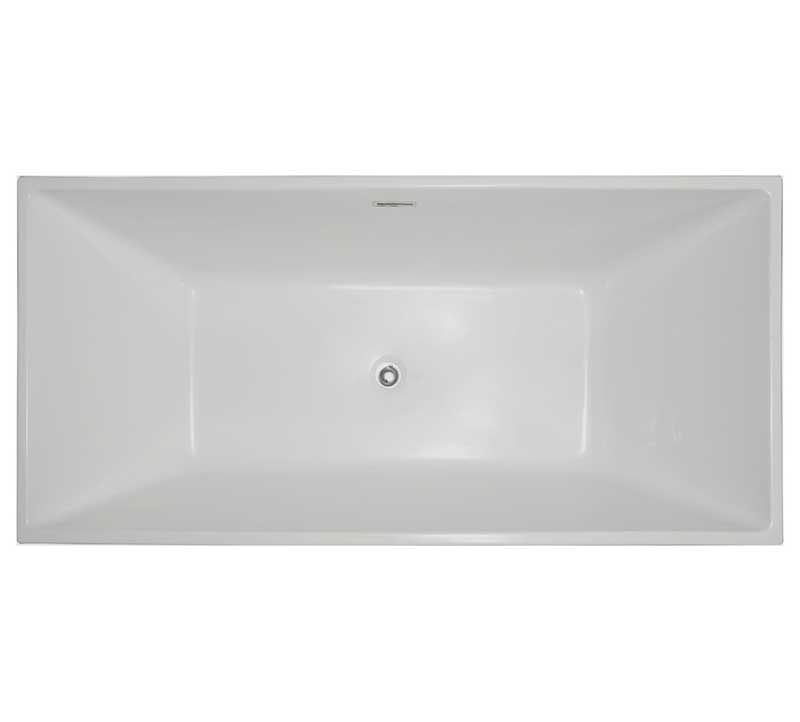 Legion Furniture 67" White Acrylic Tub - No Faucet White 3