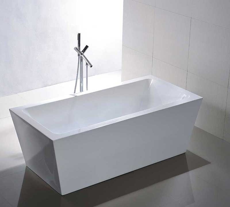 Legion Furniture 67" White Acrylic Tub - No Faucet White